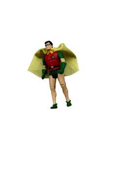 Vintage Robin Action Figure With Yellow Cape - Articulated Collectible Toy